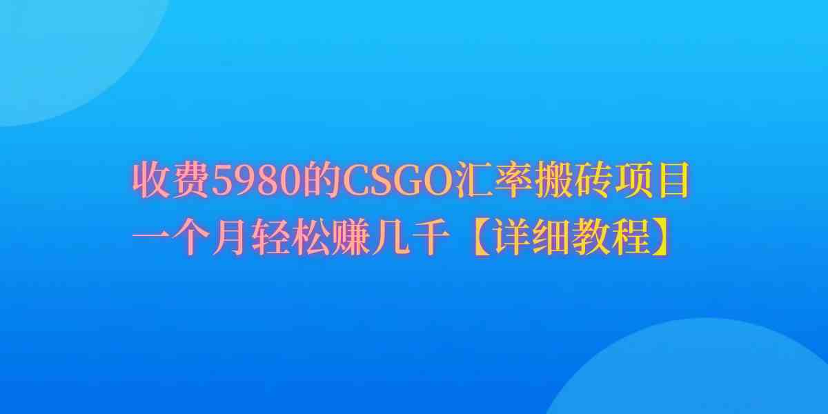 （9776期）CSGO装备搬砖，月综合收益率高达60%，你也可以！-唐人网创