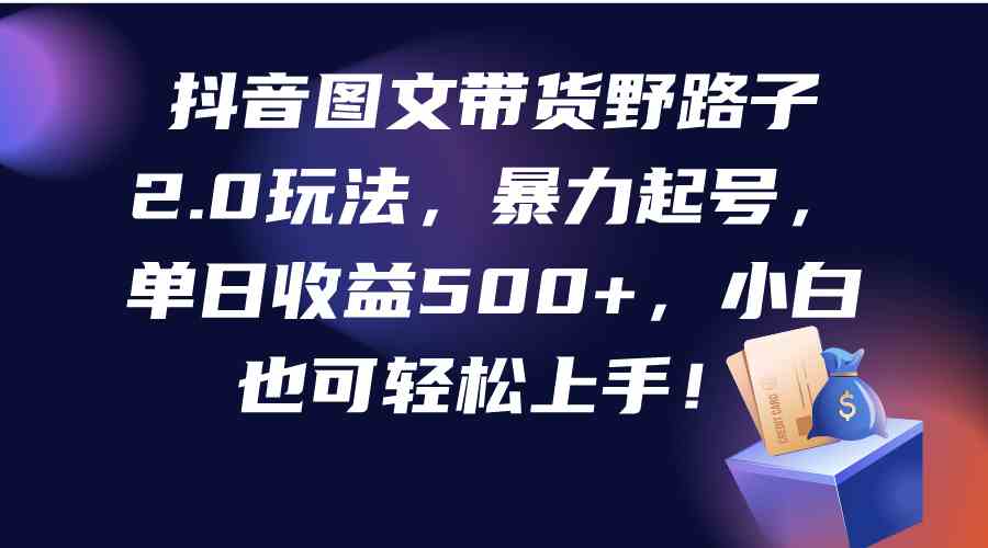 （9790期）抖音图文带货野路子2.0玩法，暴力起号，单日收益500+，小白也可轻松上手！-唐人网创