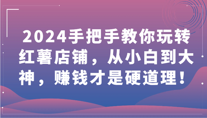 2024手把手教你玩转红薯店铺，从小白到大神，赚钱才是硬道理！-唐人网创