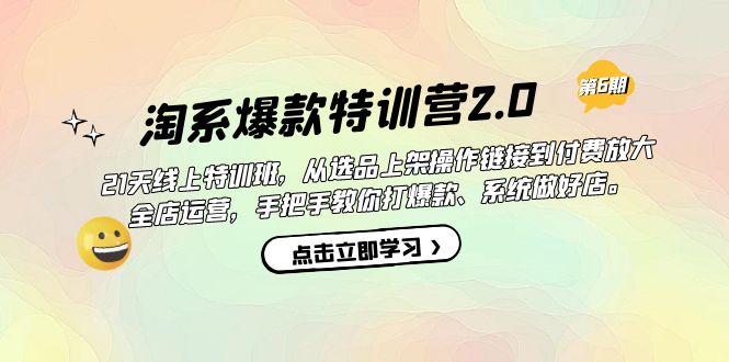 淘系爆款特训营2.0【第六期】从选品上架到付费放大 全店运营 打爆款 做好店-唐人网创