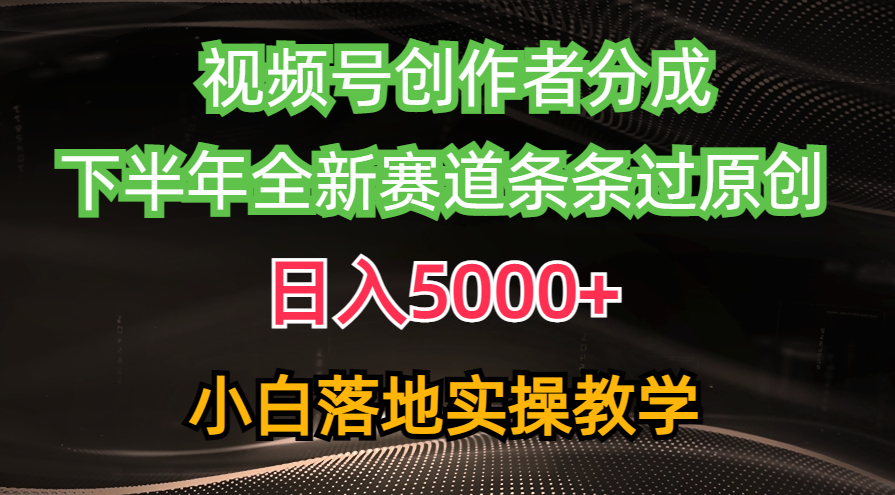 （10294期）视频号创作者分成最新玩法，日入5000+  下半年全新赛道条条过原创，小…-唐人网创