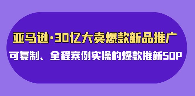 亚马逊30亿大卖爆款新品推广，可复制、全程案例实操的爆款推新SOP-唐人网创