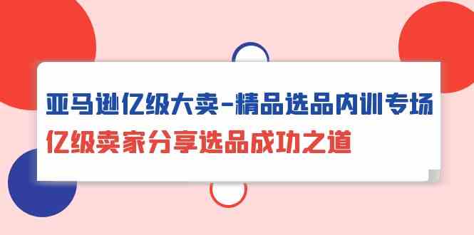 （10034期）亚马逊亿级大卖-精品选品内训专场，亿级卖家分享选品成功之道-唐人网创