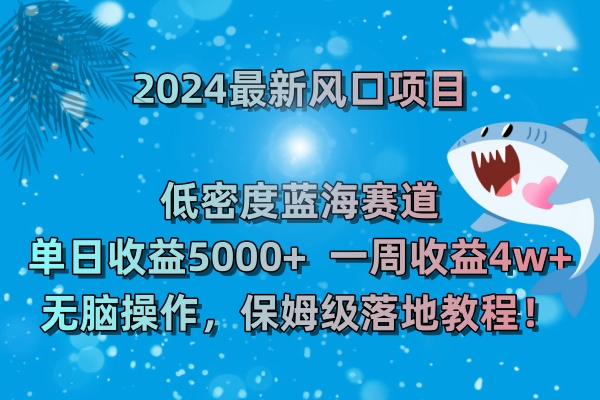 2024最新风口项目 低密度蓝海赛道，日收益5000+周收益4w+ 无脑操作-唐人网创