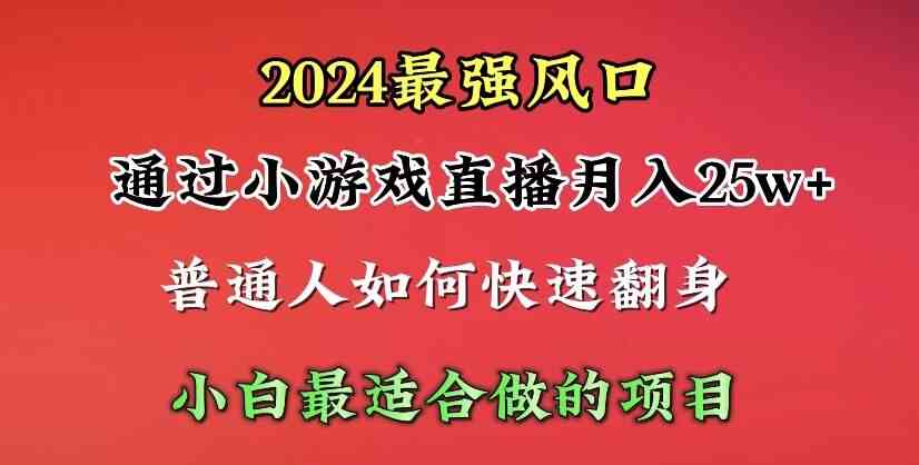 （10020期）2024年最强风口，通过小游戏直播月入25w+单日收益5000+小白最适合做的项目-唐人网创