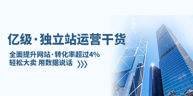 亿级·独立站运营干货：全面提升网站·转化率超过4%，轻松大卖 用数据说话-唐人网创