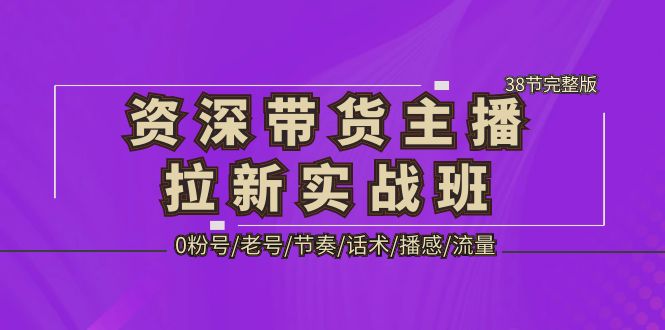 资深·带货主播拉新实战班，0粉号/老号/节奏/话术/播感/流量-38节完整版-唐人网创