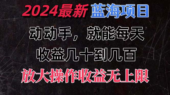 有手就行的2024全新蓝海项目，每天1小时收益几十到几百，可放大操作-唐人网创